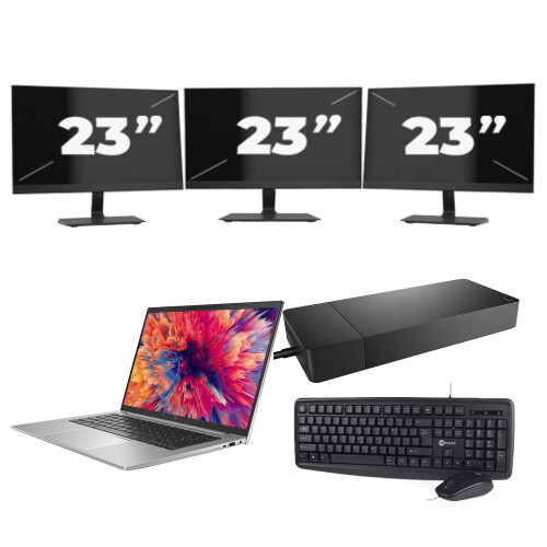 HP ZBook Firefly 14 G9 - Intel Core i7-12e Generatie - 14 inch - 8GB RAM - 256GB SSD - Windows 11 + 3x 23 inch Monitor