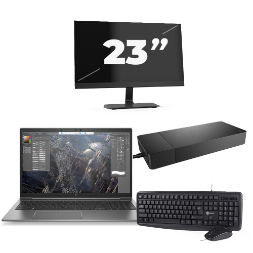 HP ZBook Firefly 15 G7 - Intel Core i7-10e Generatie - 15 inch - 8GB RAM - 256GB SSD - Windows 11 + 1x 23 inch Monitor
