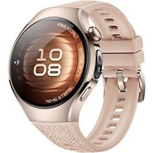 Huawei Watch 5 42 mm roestvrijstalen kast zandgoud met de composiet band beige [wifi + 4G]