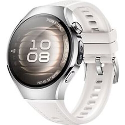 Huawei Watch 5 42 mm roestvrijstalen kast zilver met de composiet band wit [wifi + 4G]