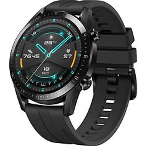 Huawei Watch GT 2 46 mm zwart met siliconenarmband zwart