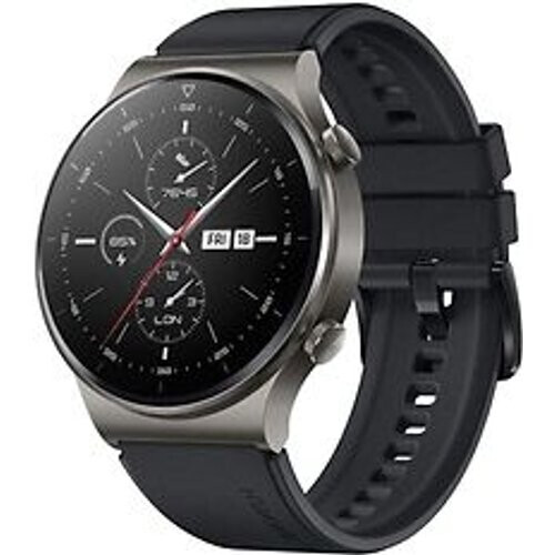 Huawei Watch GT 2 Pro 47 mm grijs met nachtzwart siliconenarmband