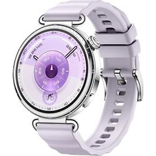 Huawei Watch GT 6 41 mm roestvrijstalen kast zilver met fluorelastomeer bandje violet