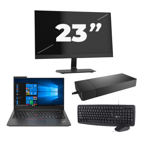 Lenovo Thinkpad E14 G2 - Intel Core i5-11e Generatie - 14 inch - 8GB RAM - 256GB SSD - Windows 11 Home + 1x 23 inch Monitor