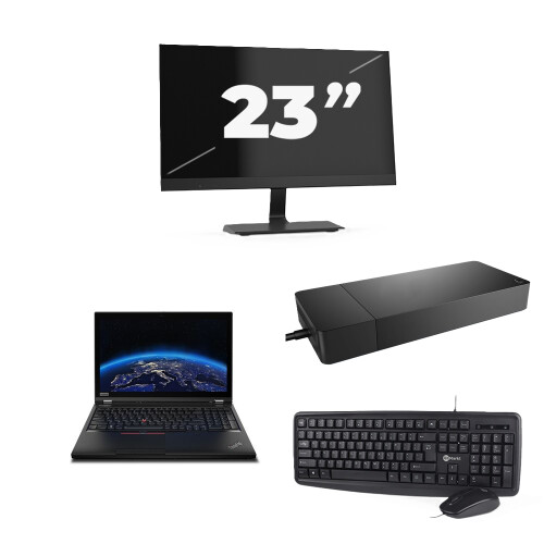Lenovo ThinkPad P53 - Intel Core i7-9e Generatie - 15 inch - 8GB RAM - 256GB SSD - Windows 11 Home + 1x 23 inch Monitor