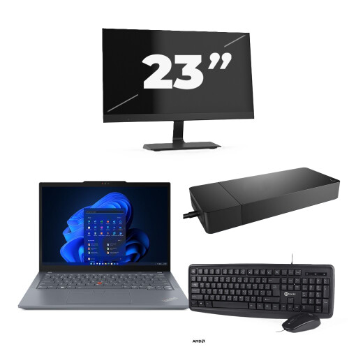 Lenovo ThinkPad X13 - AMD Ryzen 3 PRO 4450U - 13 inch - 8GB RAM - 256GB SSD - Windows 11 Home + 1x 23 inch Monitor