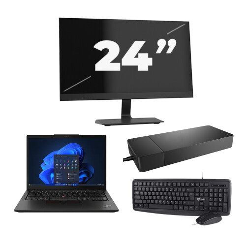 Lenovo Thinkpad X13 - AMD Ryzen 5 PRO 4650U - 13 inch - 16GB RAM - 256GB SSD - Windows 10 + 1x 24 inch Monitor