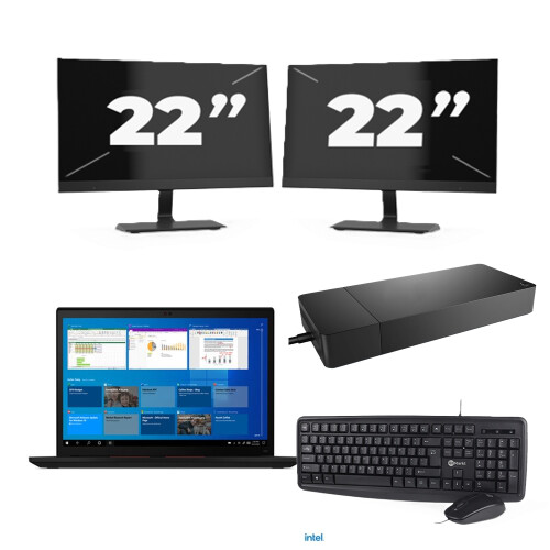 Lenovo ThinkPad X13 Gen 2 - Intel Core i5-11e Generatie - 13 inch - 8GB RAM - 256GB SSD - Windows 11 Home + 2x 22 inch Monitor