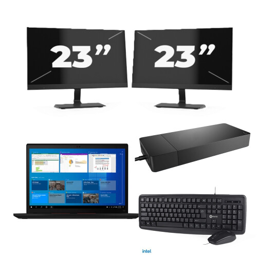 Lenovo ThinkPad X13 Gen 2 - Intel Core i5-11e Generatie - 13 inch - 8GB RAM - 256GB SSD - Windows 11 Home + 2x 23 inch Monitor