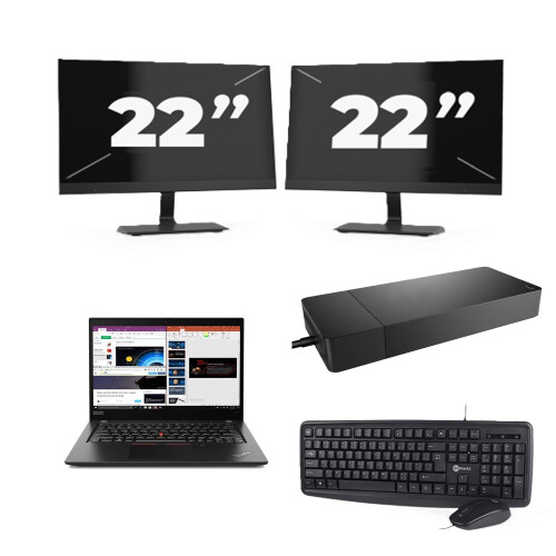 Lenovo ThinkPad X395 - AMD Ryzen 5 PRO 3500U - 13 inch - 8GB RAM - 256GB SSD - Windows 11 Home + 2x 22 inch Monitor