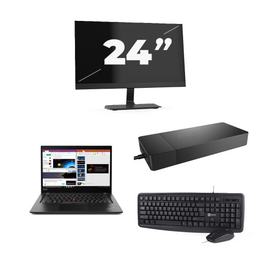 Lenovo ThinkPad X395 - AMD Ryzen 7 PRO 3700U - 13 inch - 16GB RAM - 256GB SSD - Windows 11 Home + 1x 24 inch Monitor
