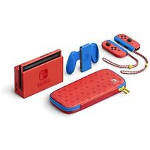Nintendo Switch 32 GB [Mario Red & Blue Edition incl. Controller rood en draagtas, console zonder spel] rood blauw