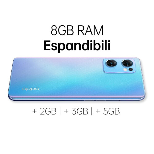 Oppo Find X5 Lite - Smartphone - 64 + 8 + 2 MP camera 6,43 inch 90 Hz AMOLED FHD+ 4500 mAh RAM 8 GB ROM 256 GB Android 12 [Italiaanse versie] startrails Blue