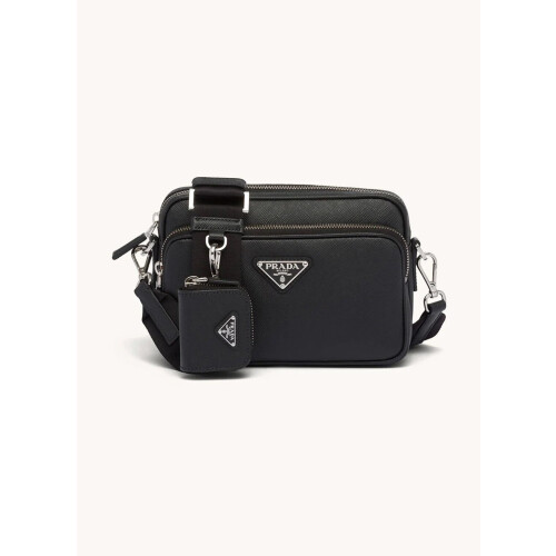 Prada Schoudertas van leer - Zwart
