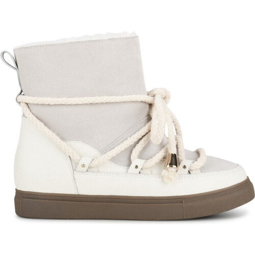 PS Poelman MIA - Dames Snowboots - Suède bovenwerk schapenwol - Gebroken wit - Maat 37