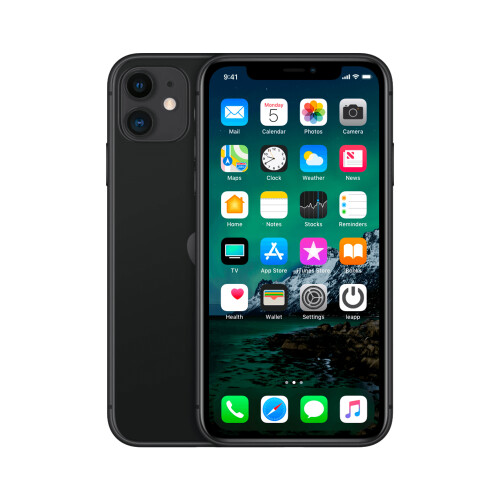Refurbished iPhone 11 128 GB Zwart Als nieuw + Nieuwe batterij