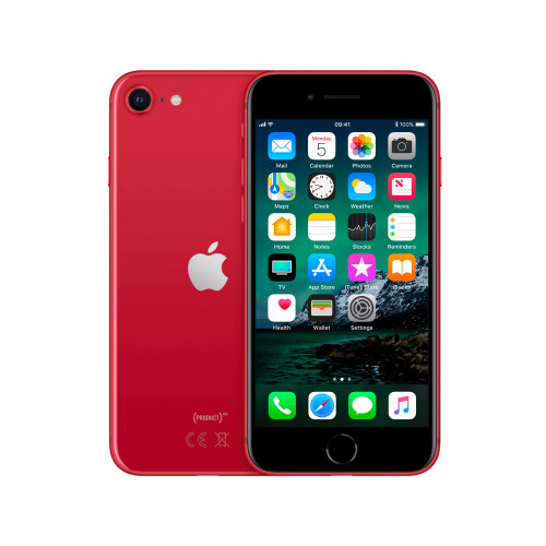 Refurbished iPhone SE 2020 64 GB Rood Als nieuw + Nieuwe batterij