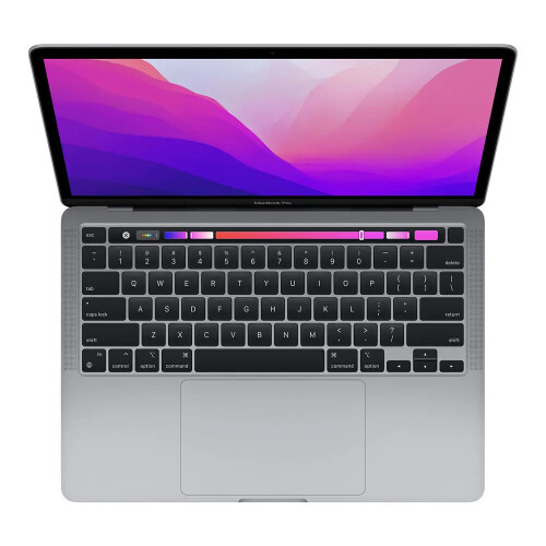 Refurbished MacBook Pro 13 inch Touchbar M2 8 Space Gray Licht gebruikt