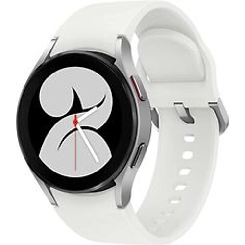 Samsung Galaxy Watch4 40 mm aluminium kast zilver op siliconen bandje wit [wifi + 4G]