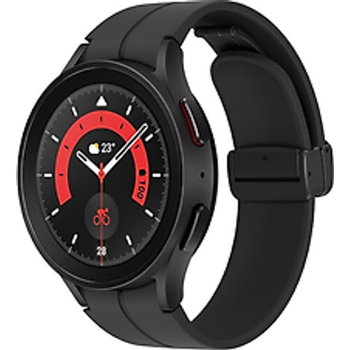 Samsung Galaxy Watch5 Pro 45 mm horlogekast van Black Titanium op Graphite D-Buckle Sport Band M/L [Wi-Fi + 4G]