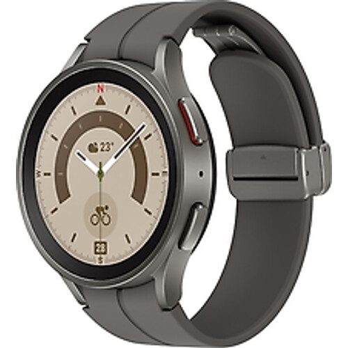 Samsung Galaxy Watch5 Pro 45 mm horlogekast van Grey Titanium op Grey Sport Band M/L [Wi-Fi]