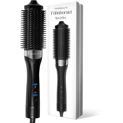 Sansbeauté® Wet-2-Dry Föhnborstel - 3-in-1 Multistyler - 1100 W - Zwart