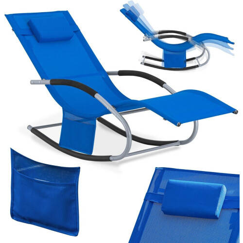 SoBuy OGS28-KB - Schommelstoel - Verstelbare Hoofdsteun - Blauw