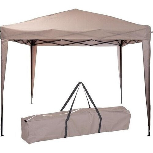 Tweedekans Ambiance Partytent - Paviljoen - EasyUp - Opvouwbaar - Waterdicht - Met Draagtas - 300 x 300 cm - Taupe