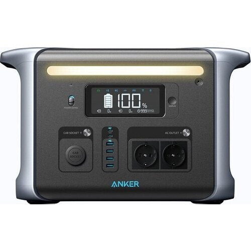 Tweedekans Anker 757 Portable Power Station, PowerHouse 1229Wh-LiFePO₄-accu, 1500W-zonnegenerator met 6 AC-uitgangen (optioneel zonnepaneel), 2 USB-C-poorten (max. 100 W), ledlicht voor kamperen of stroomuitval
