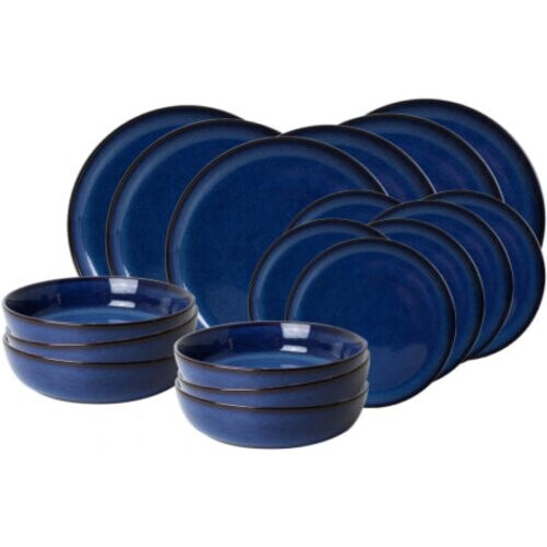 Tweedekans Ardtime 18-piece flat and soup plate service BLUE MOON