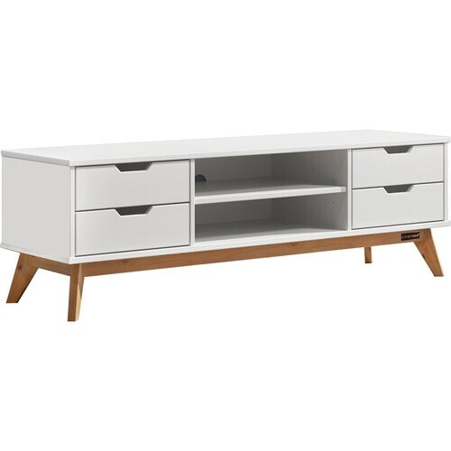 Tweedekans Borneo TV Meubel - Grenen FSC® gecertificeerd - 140x42x40 Wit