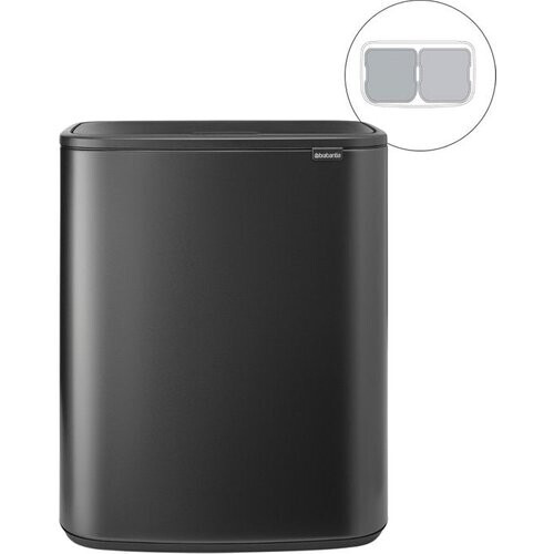 Tweedekans Brabantia Bo Touch Bin Prullenbak - 2 x 30 liter - Afvalscheiding - Confident Grey