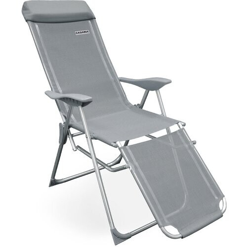 Tweedekans Casaria Aluminium Tuinstoel - 2 Stuks Verstelbaar - Grijs