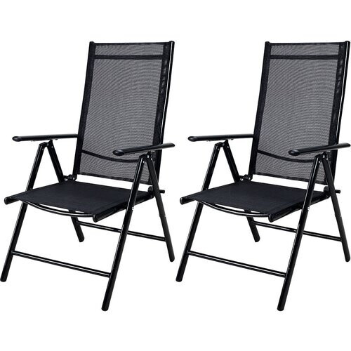 Tweedekans Casaria - Aluminium Tuinstoel \u2013 Verstelbaar \u2013 2 Stuks - Antraciet