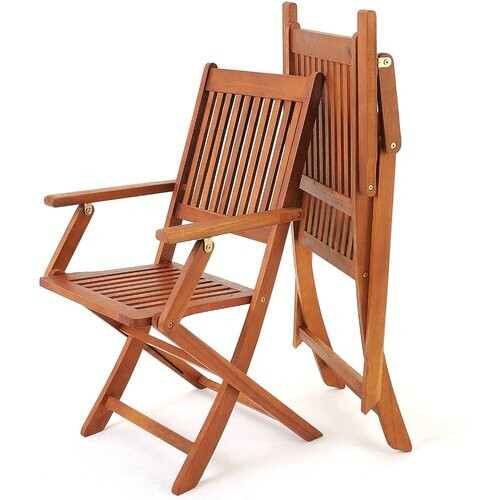 Tweedekans Casaria Set van 2 Klapstoelen – Inklapbaar – max. 100 kg – 51 x 51 x 92 cm – Bruin