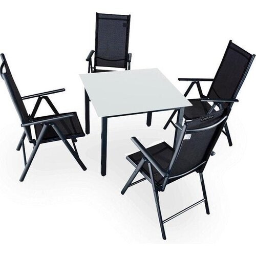 Tweedekans Casaria Tuinset Bern – 4 Stoelen & 1 Tafel Aluminium - Antraciet