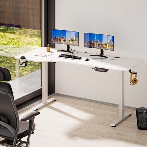 Tweedekans Casaria Zit Sta Bureau – Hoogte Verstelbaar Elektrisch - 160x75cm Wit
