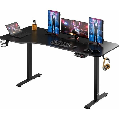 Tweedekans Casaria Zit Sta Bureau – Hoogte Verstelbaar Elektrisch - 160x75cm Zwart