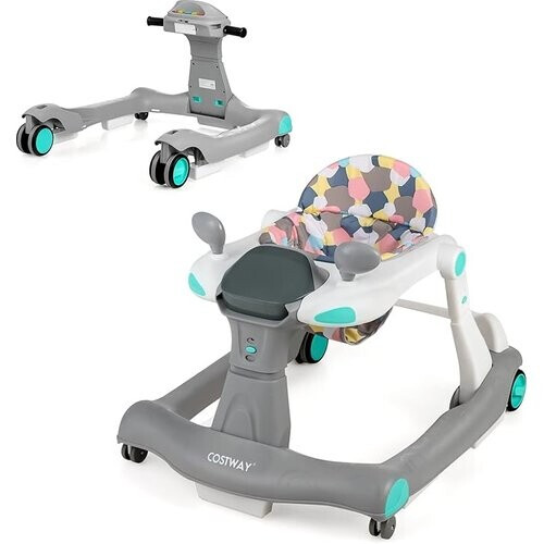 Tweedekans Coast 2-in-1 looprek interactief baby/peuter looprek Opvouwbaar grijs