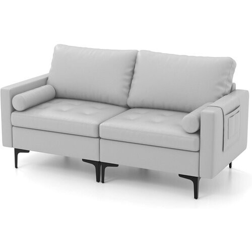 Tweedekans Coast 2-zit sofa loveseat - dikke kussens - 172 x 78 x 80 cm - Grijs