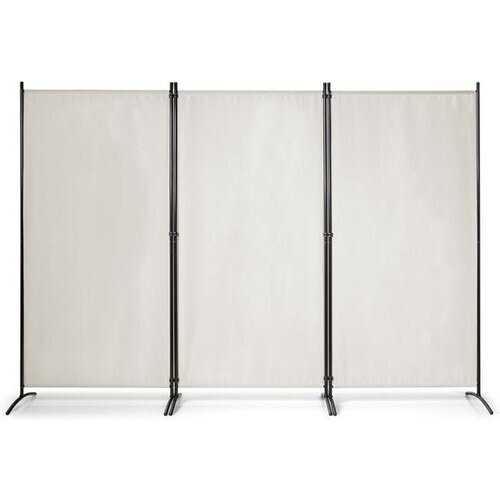 Tweedekans Coast 3 Panelen Roomdivider - Inklapbaar - 260 x 183 cm - Wit - Polyester/Staal