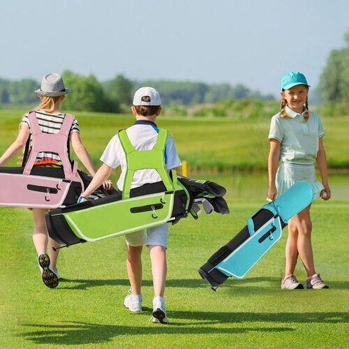 Tweedekans Coast 6-Delige Kindergolfclubset - met Golftas en Regenhoes - Roze