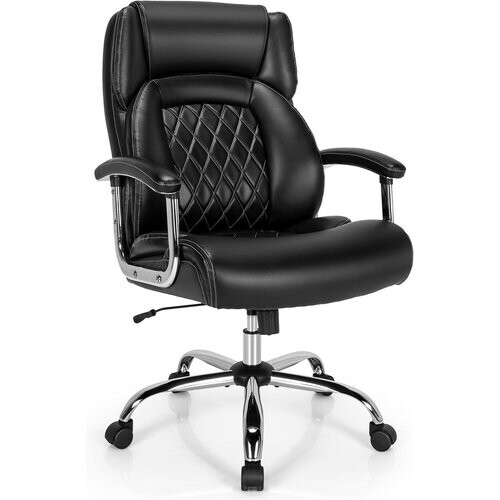 Tweedekans Coast Ergonomische Bureaustoel Zwart – 77 x 73 x 114-121,5 cm – Belastbaar tot 227 kg