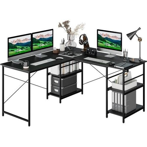 Tweedekans Coast Hoekbureau - L-Vorm - Max. 180 kg - 151 x 151 x 75 cm - Zwart