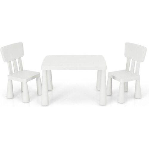 Tweedekans Coast Kindertafelset – Incl. 2 Stoelen – 76,5 x 54,5 x 49,5 cm – Wit