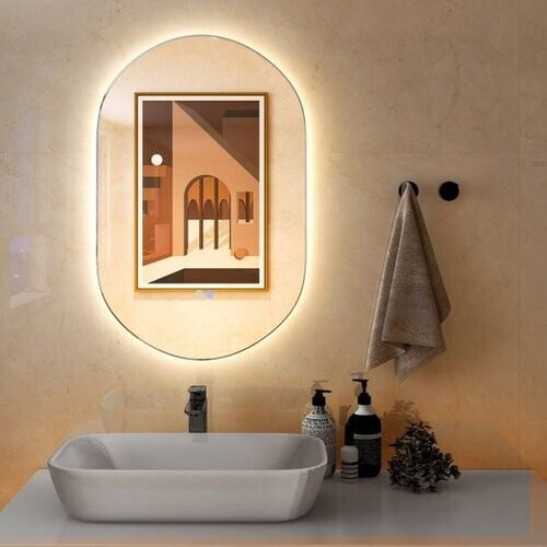 Tweedekans Coast – Led-spiegel Badkamerspiegel – 80 cm x 50 cm & Anti-condens – Voorzien Van Dimbare Driekleurige Verlichting En Smart-touch – Voor Badkamer En Make-upstudio – Zilver Glas En Aluminium