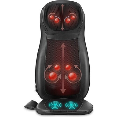 Tweedekans Coast Massagestoelhoes Shiatsu Zwart – 78 x 46 x 19 cm – 3 Massagezones – Met Warmtefunctie