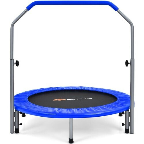 Tweedekans Coast Ø101 cm opvouwbare mini -trampoline fitness trampoline met hoogte verstelbare handgreep blauw + zwart
