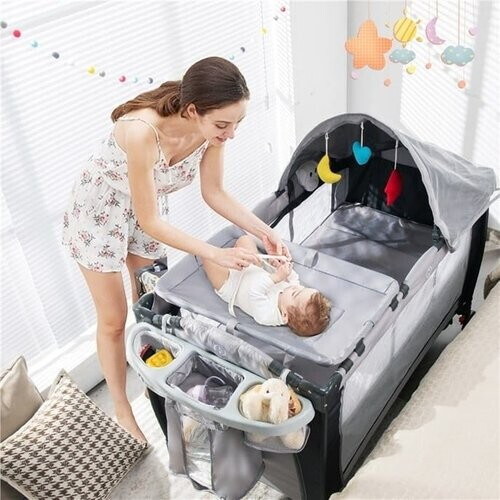 Tweedekans Coast Opvouwbaar Reisbedje voor Baby - Draagbaar - Grijs - 121 x 124 x 65 cm