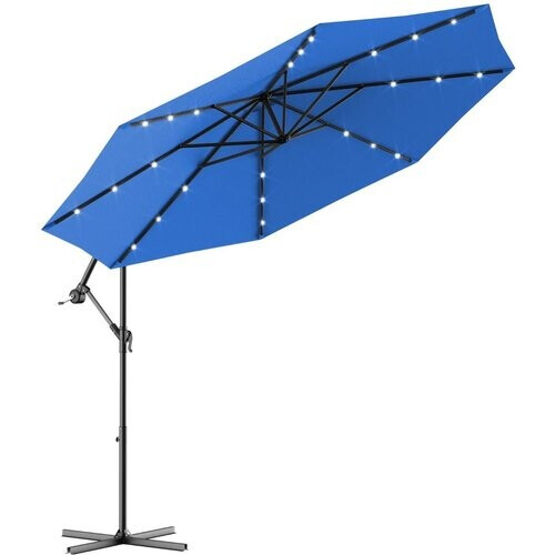 Tweedekans Coast Parasol met Led-solarverlichting - 300 cm - 360 Graden Draaibaar - Koffie